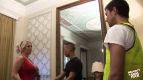 These two guys brought this lady to her apartment just so they could fuck her