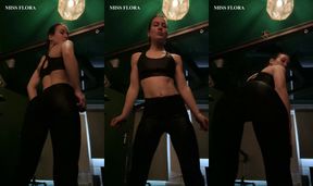 Miss Flora's Alluring Tease in Form-Fitting Attire