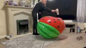 Beach ball heat stretch pop