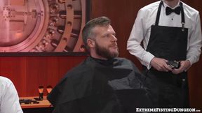 Hunky Brian Bonds swallowed cums in a threesome fist fuck by hunky Devin Franco and j