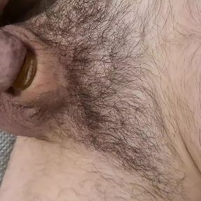 Banding the small flaccid cock for 40 minutes until it is numb