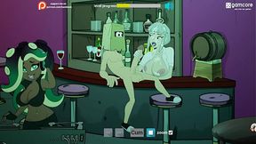 Big-titted futa stripper fucked in cartoon parody