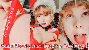 Santa Blowjob and Fuck on Two Eleves
