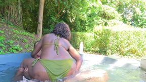 Mist Between the Mountains Sea has a multiple orgasm in the cold tub