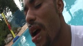 Black Stepdaddy Rides White Stud by the Pool - Wet, Wild, and Totally Uninhibited