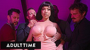 ADULT TIME - Sex Addict Little Puck FISTED DOUBLE PENETRATED DURING ROUGH DVP GANGBANG