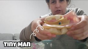Giantess Vore Sandwich - Tiny Man Eaten in Ham & Cheese