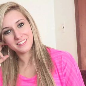 This blonde girl talks too much, so a cock stuffs her mouth and pussy shut