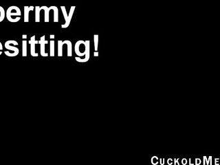 Creampie eating cuckold hot wives fucking bbc big cocks and sissy husband watches and eats creampies