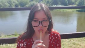 Sexy Girl Eats Ice Cream.