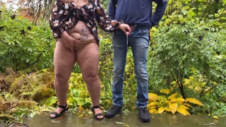 Peeing with my stepmother in nature is pure pleasure
