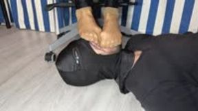 Nylon worship after a long day at the office