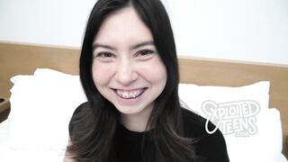 This cute 18 yr old Inuit Alaskan with braces and long legs sucks cock