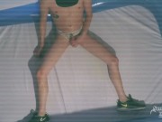 I wear my old underwear as swim trunk while taking a piss in the pool