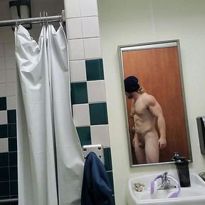 Some post workout posing fun in gym bathroom