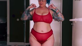 Curvy British MILF Tries On Sexy SHEIN Lingerie Tattooed &amp; Busty PART TWO