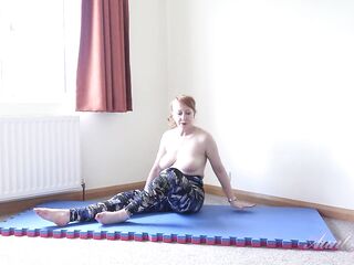 Aunt Judy's Large Tit MILFs - Breasty Aged Bombshell Ms. Red - Sexy Yoga Workout