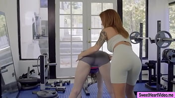 Lovely trainer facesits and rimjob her blonde customer