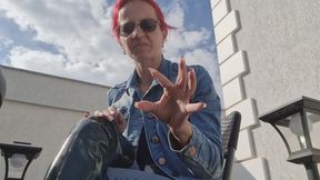 No Shame at the Terrace – Public Nose Picking & Messy Blow (Gross Fetish)