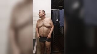 Round Parent Wolf gets bare in the laundry guest room