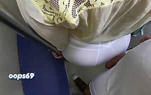 Stranger horny milf touch my dick in subway - cock rubbing handjob in public train