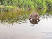 Crazy Exhibitionist: Handjob in the river (when no one sees) - jerkoff positions by KolowskiBRO