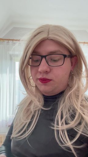 Nikola smokes and gives a dildo blowjob
