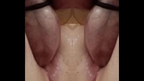 MIRRanuz SURREAL Panorama DP ANUS FUCK MASTURBATE crotchless panties BARBIE andBARBIE pegLEG tied to two 10in Dildos DP 2025020 M65