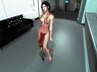 Toned Ada Wong put on a red costume and dance at Umbrella reception