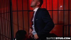 Executive makes out before hammering partner's tight ass