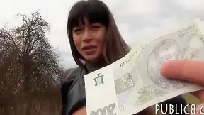 Hot Euro Babe Takes It Rough from a Horny Japanese Stranger in the Woods for Cash