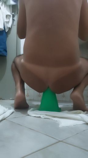 Ladysilva sussy doing anal masturbation in the bathroom at work