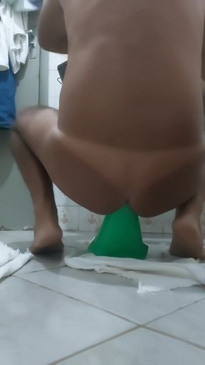 Ladysilva sussy doing anal masturbation in the bathroom at work