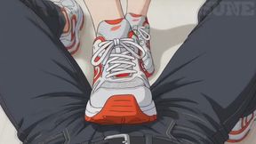 Athletic Sneaker Cock Destruction POV - Sakura Flattens You Flat in Red & White Kicks