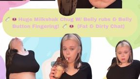 Huge Milkshake Chug ~ Belly Rubs & Belly Button Fingering {fat & dirty chat}