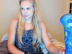 Curly Blonde Teen Records Solo Dildo Masturbation More at