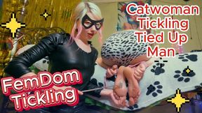Cat Women Tickling Tied Up Man
