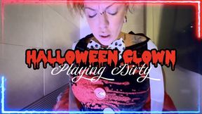 Halloween clown playing dirty