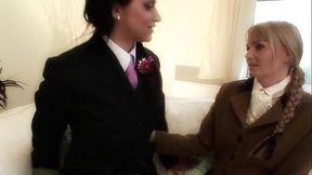 Jodi James and Carolina De Lys spend a lot of time riding their horses, so it feels good...