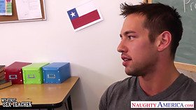 Stockinged teacher Tara Holiday fuck her young student