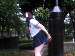 Amateur Japanese Teen CD outdoor dildo