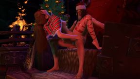 Sexy Christmas Elf Has Anal with Santa's Dick