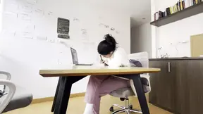 Two Girls Touch Each Other During a Video Call Without Anyone Noticing
