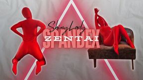 Red Spandex Zentai Doll - Full Enclosure