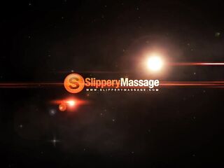 Slippery nuru massage bang lesson with cute teen Bella