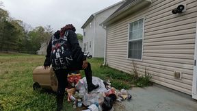 Goddess Stomping Disgusting Trash in Sexy Black Boots