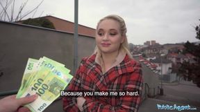 Blonde Russian Babe takes my CASH FOR SEX Offer