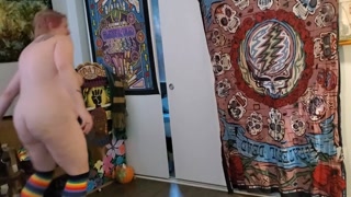 Big titty skater girl playing around during quarentine: Roller blades roller skates big ass pawg