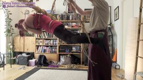 Verified Amateurs In Experiment, Bamboo Asymmetrical Shibari Suspension, Shaking