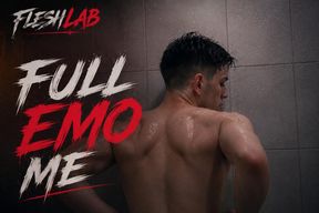 FULL EMO ME SHOW: Tattooed young Stuffs Dildo Up His Ass and Jerks Off to Explosive Cumshot in Bathroom